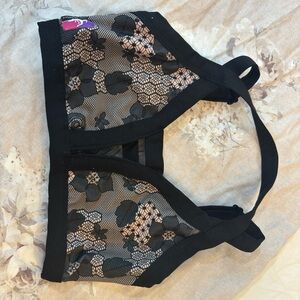 Black Floral bad kitty top